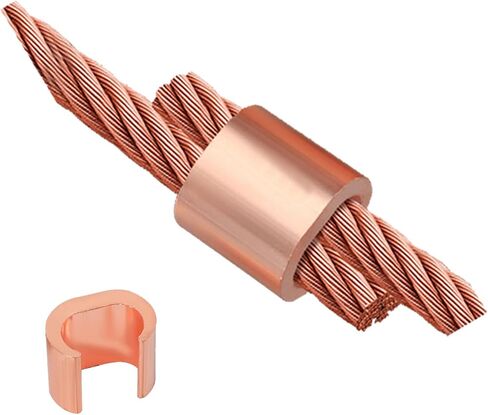 10Pcs U Shaped Thick Copper Crimping Terminal Connector Kit, Copper Crimping Sleeve, Non Insulated Copper Wire and Wire Connection Terminals, Suitable for 4,5,6 Awg Gauge in Saudi Arabia