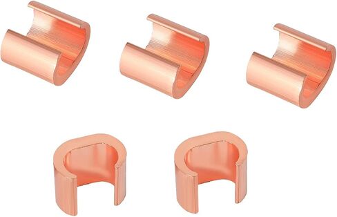 10Pcs U Shaped Thick Copper Crimping Terminal Connector Kit, Copper Crimping Sleeve, Non Insulated Copper Wire and Wire Connection Terminals, Suitable for 4,5,6 Awg Gauge in Saudi Arabia