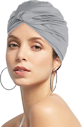 Swim Cap Women Retro Turban Cap Anti Slip Swimming Cap for Long Hair Pleated Knotted Swim Cap for Short Hair Bathing Cap Extra Large Swim Cap Elastic Comfort Cap for Swim Sleeping Spa Shower in Saudi Arabia