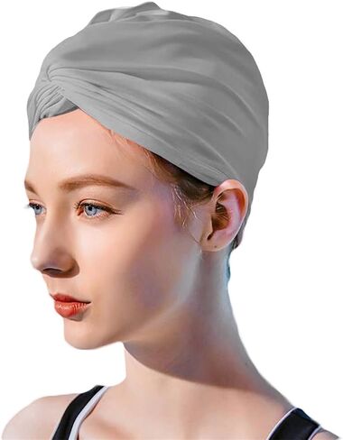 Swim Cap Women Retro Turban Cap Anti Slip Swimming Cap for Long Hair Pleated Knotted Swim Cap for Short Hair Bathing Cap Extra Large Swim Cap Elastic Comfort Cap for Swim Sleeping Spa Shower in Saudi Arabia