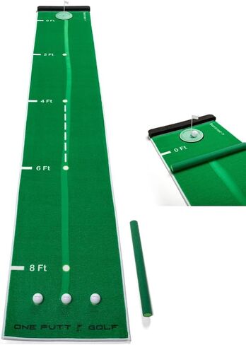 Golf Putting Mat, Indoor Putting Green Shows a Visible Trail of Putts & Replicates Golf Green, includes Backstop, 3X Balls, Brush & Golf Cup, Golfing Gifts for Men in Saudi Arabia