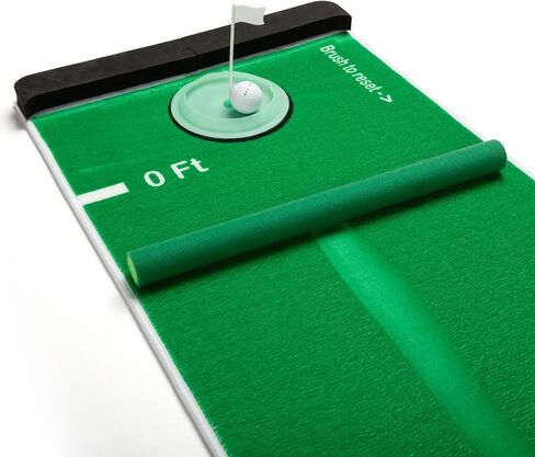 Golf Putting Mat, Indoor Putting Green Shows a Visible Trail of Putts & Replicates Golf Green, includes Backstop, 3X Balls, Brush & Golf Cup, Golfing Gifts for Men in Saudi Arabia