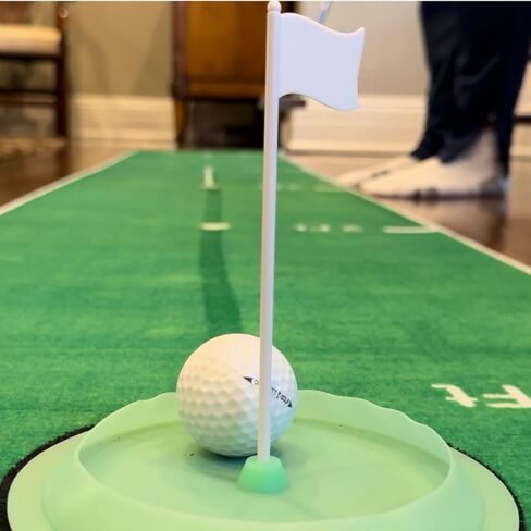 Golf Putting Mat, Indoor Putting Green Shows a Visible Trail of Putts & Replicates Golf Green, includes Backstop, 3X Balls, Brush & Golf Cup, Golfing Gifts for Men in Saudi Arabia