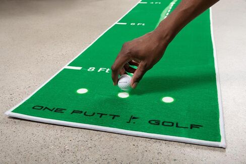 Golf Putting Mat, Indoor Putting Green Shows a Visible Trail of Putts & Replicates Golf Green, includes Backstop, 3X Balls, Brush & Golf Cup, Golfing Gifts for Men in Saudi Arabia