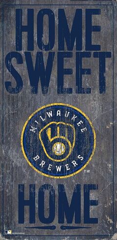 لافتة MLB Milwaukee Brewers للجنسين من Fan Creations MLB Milwaukee Brewers Home Sweet Home، لون الفريق، 6 × 12 in Saudi Arabia