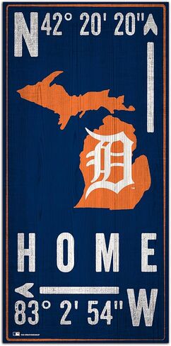 لافتة تنسيق MLB Detroit Tigers للجنسين من Fan Creations، لون الفريق، 6 × 12 in Saudi Arabia