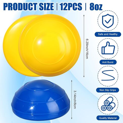 12 Pieces Balance Pods Balance Trainer Dots Stepping Stones for Kids Half Balance Disc with Hand Pump for Adults Yoga Core Strength Coordination Physical Exercise Obstacle Training, 8 Colors in Saudi Arabia