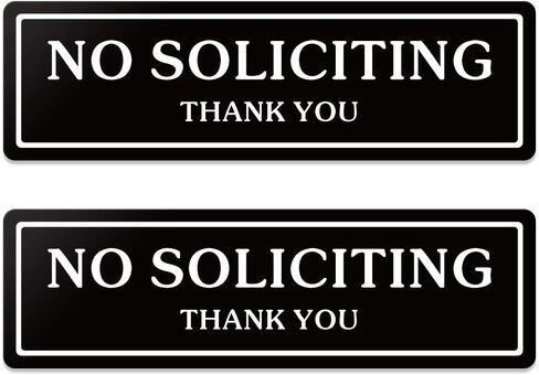 2-Pack No Soliciting Sign For House, Upgraded 9.5"x 2.8" No Soliciting Signs for Home with Strong Self-Adhesive, Acrylic No Soliciting Sign For Front Door/Wall/Window/Business/Home in Saudi Arabia