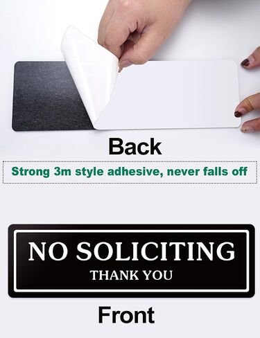 2-Pack No Soliciting Sign For House, Upgraded 9.5"x 2.8" No Soliciting Signs for Home with Strong Self-Adhesive, Acrylic No Soliciting Sign For Front Door/Wall/Window/Business/Home in Saudi Arabia