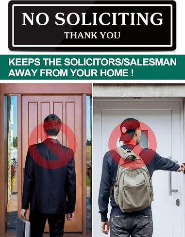 2-Pack No Soliciting Sign For House, Upgraded 9.5"x 2.8" No Soliciting Signs for Home with Strong Self-Adhesive, Acrylic No Soliciting Sign For Front Door/Wall/Window/Business/Home in Saudi Arabia