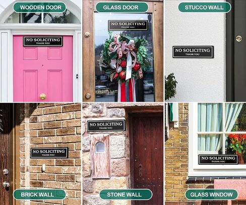 2-Pack No Soliciting Sign For House, Upgraded 9.5"x 2.8" No Soliciting Signs for Home with Strong Self-Adhesive, Acrylic No Soliciting Sign For Front Door/Wall/Window/Business/Home in Saudi Arabia