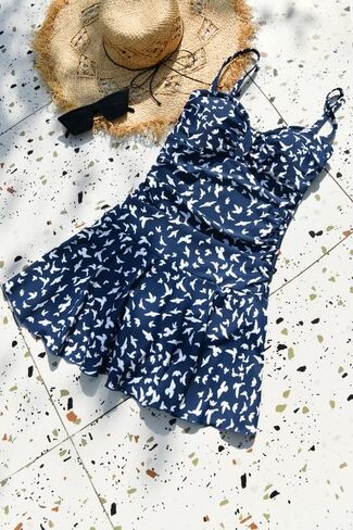 WIN.MAX Women's One Piece Swimdress Vintage Ruched Skirt Swimsuit Tummy Control Adjustable Straps Plus Size Bathing Suits in Saudi Arabia