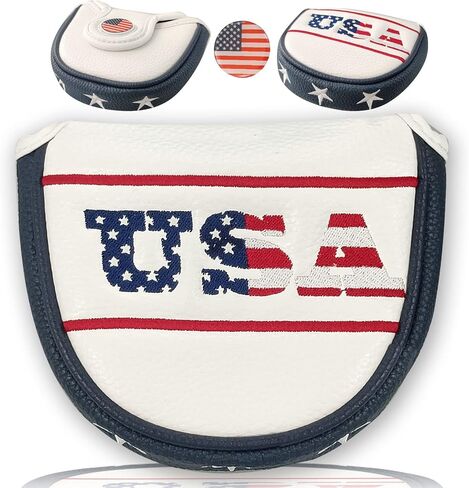 Golf Putter Head Cover, USA Stars and Stripes Golf Mallet Putter Headcover with Magnetic Closure in Saudi Arabia