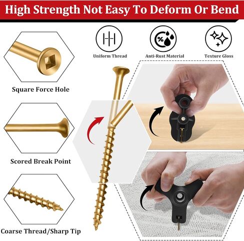 Squeaky Floor Repair Kit, Floor Fix Screws Kit for Most Wood Floors, Eliminate Squeaky Noise Under Carpeted Floors, Hardwood, Vinyl and Linoleum Floors, Black Noisy Floor Repair Tools with 50 Screws in Saudi Arabia