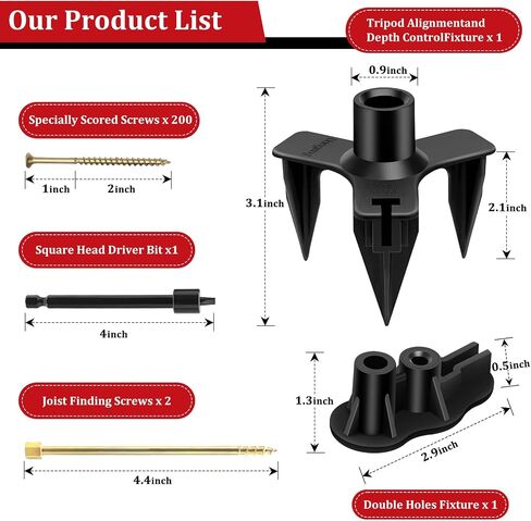 Squeaky Floor Repair Kit, Floor Fix Screws Kit for Most Wood Floors, Eliminate Squeaky Noise Under Carpeted Floors, Hardwood, Vinyl and Linoleum Floors, Black Noisy Floor Repair Tools with 50 Screws in Saudi Arabia