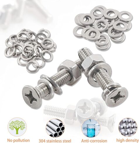 680pcs M3 M4 M5 M6 Nuts and Bolts Washers Cross Flat Head Screws 304 Stainless Steel Hex Socket Countersunk Bolts Set Machine Screws Fastener Repair Tools Assortment Kit in Saudi Arabia