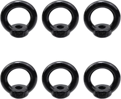 Lifting Eye Nut Stainless Steel 304,6PCS 5/16" UNC(M8) Heavy Duty Marine Grade, Hardware Ring Shaped Eye Bolt-Black in Saudi Arabia