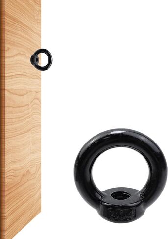 Lifting Eye Nut Stainless Steel 304,6PCS 5/16" UNC(M8) Heavy Duty Marine Grade, Hardware Ring Shaped Eye Bolt-Black in Saudi Arabia
