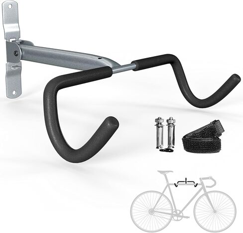 Wall Mounted Bike Rack, Foldable Bike Wall Mount Bracket for Bike Storage and Space Saving - Bike Hanger with Foam Padded Frame Protection - Core Black in Saudi Arabia