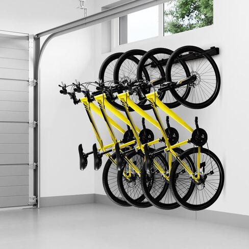 Bike Storage Rack, 4 Bike Racks and 3 Helmets Hooks, Wall Mounted Bike Storage Rack, Max capacity 240lbs in Saudi Arabia