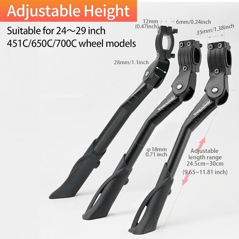 JSHOUBIKE Adjustable Rear Kickstand Aluminium Alloy Side Kick stand Fits For 24/26/27.5/29Inch Mountain bike, 700C Road bicycle, MTB,E-Bikes，Snow/Folding Bike, Electric bike, ebike in Saudi Arabia