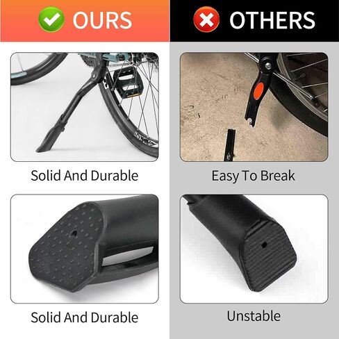 JSHOUBIKE Adjustable Rear Kickstand Aluminium Alloy Side Kick stand Fits For 24/26/27.5/29Inch Mountain bike, 700C Road bicycle, MTB,E-Bikes，Snow/Folding Bike, Electric bike, ebike in Saudi Arabia