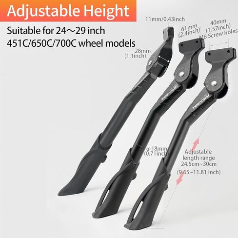 JSHOUBIKE Adjustable Rear Kickstand Aluminium Alloy Side Kick stand Fits For 24/26/27.5/29Inch Mountain bike, 700C Road bicycle, MTB,E-Bikes，Snow/Folding Bike, Electric bike, ebike in Saudi Arabia