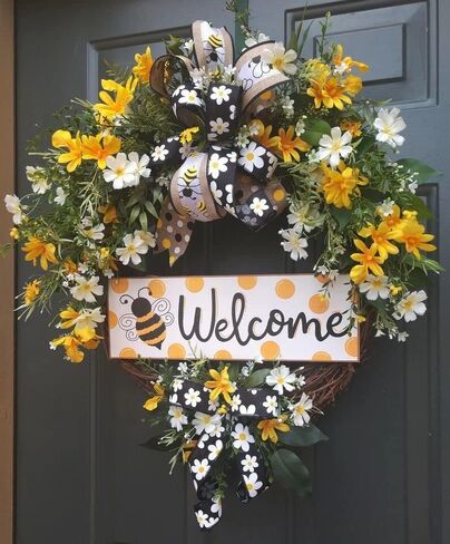 18 Inch Green Eucalyptus Wreath Artificial Greenery Wreath for Front Door Decor, Porch Wall Home Indoor Outdoor Hanging in Saudi Arabia