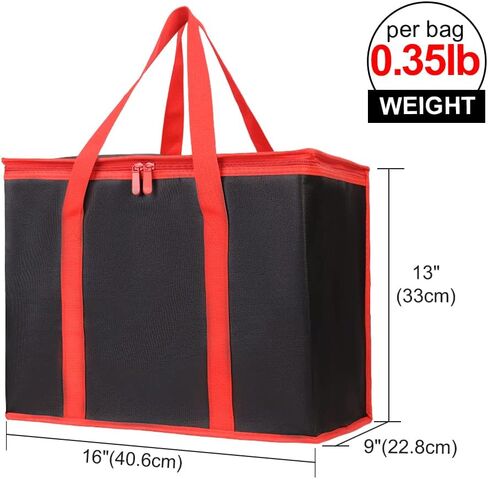 Bodaon Insulated Reusable Grocery Bags with Hard Bottom, X-Large Freezer Cooler Bag with Zippered Top, Catering Shopping Bag for Food Delivery/Travel/Groceries, Thermal Bags for Cold and Hot Food in Saudi Arabia