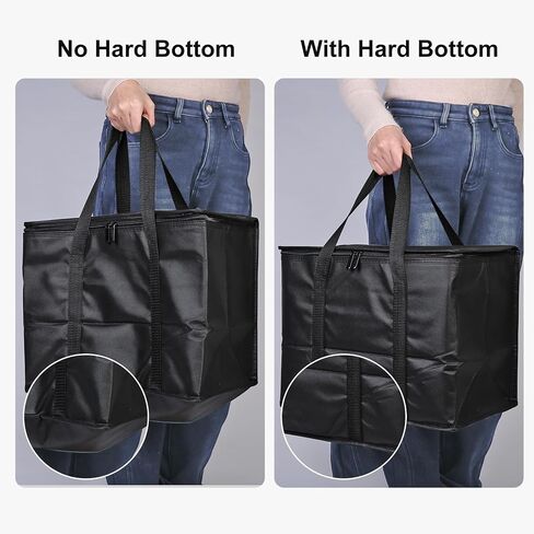 Bodaon Insulated Reusable Grocery Bags with Hard Bottom, X-Large Freezer Cooler Bag with Zippered Top, Catering Shopping Bag for Food Delivery/Travel/Groceries, Thermal Bags for Cold and Hot Food in Saudi Arabia