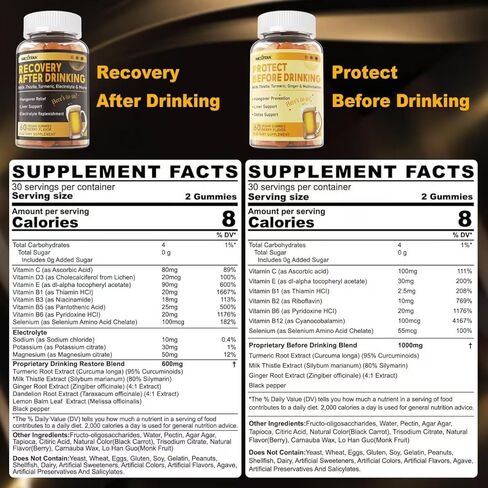 الراحة والتعافي، فيتامين العافية قبل ما بعد الاحتفال لاستقلاب الكحول، الشعور بالتحسن بعد الشرب والنوم | شوك الحليب، الكركم، المنحل بالكهرباء | بعد قبل مساعدة الكحول لدعم الكبد in Kuwait