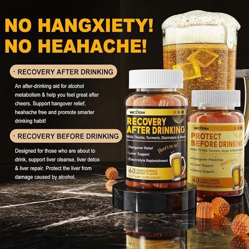 الراحة والتعافي، فيتامين العافية قبل ما بعد الاحتفال لاستقلاب الكحول، الشعور بالتحسن بعد الشرب والنوم | شوك الحليب، الكركم، المنحل بالكهرباء | بعد قبل مساعدة الكحول لدعم الكبد in Kuwait