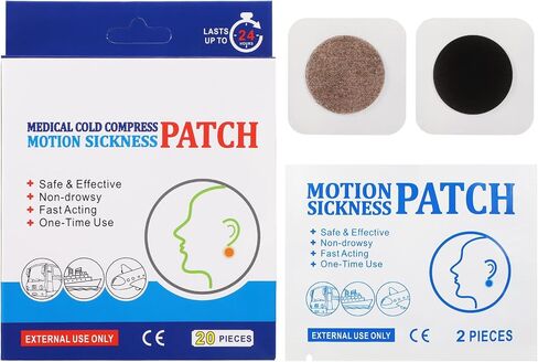 Motion Sickness Patches - Fast-Acting Nausea Relief for Travel, Cars, Ships, Airplanes - Natural Herbal Formula - Non-Drowsy - Waterproof - Cruise Essentials (30 Count) in Saudi Arabia