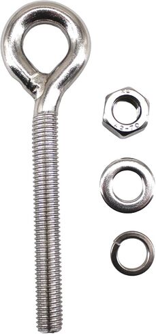 16 حزمة مسمار العين Ringbolt 304 الفولاذ المقاوم للصدأ طويل عرقوب حلقة مغلقة العيينة مسامير Eyebolt مع غسالة والجوز لليخوت قارب البحرية اليوغا الأرجوحة M6 in Kuwait