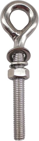 16 حزمة مسمار العين Ringbolt 304 الفولاذ المقاوم للصدأ طويل عرقوب حلقة مغلقة العيينة مسامير Eyebolt مع غسالة والجوز لليخوت قارب البحرية اليوغا الأرجوحة M6 in Kuwait