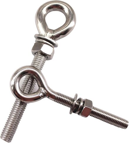 16 حزمة مسمار العين Ringbolt 304 الفولاذ المقاوم للصدأ طويل عرقوب حلقة مغلقة العيينة مسامير Eyebolt مع غسالة والجوز لليخوت قارب البحرية اليوغا الأرجوحة M6 in Kuwait