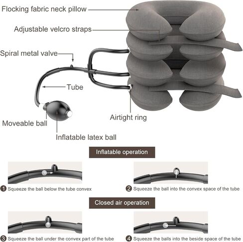 4-Layer Cervical Neck Traction Device for Instant Neck Pain Relief,Neck Stretcher Neck Support Brace, Neck Traction Pillow for Chronic Neck and Shoulder Pain Relief Traction Spine in Saudi Arabia