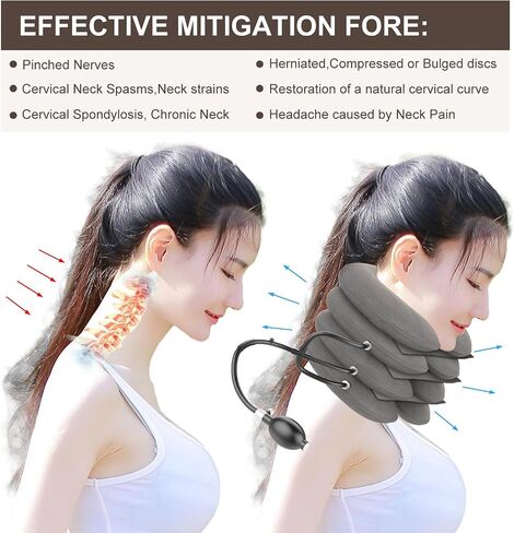 4-Layer Cervical Neck Traction Device for Instant Neck Pain Relief,Neck Stretcher Neck Support Brace, Neck Traction Pillow for Chronic Neck and Shoulder Pain Relief Traction Spine in Saudi Arabia