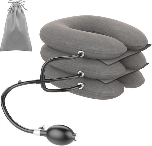 جهاز جر الرقبة العنقي من 4 طبقات لتخفيف آلام الرقبة بشكل فوري، دعامة دعم الرقبة، وسادة جر الرقبة لتخفيف آلام الرقبة والكتف المزمنة، العمود الفقري in Kuwait