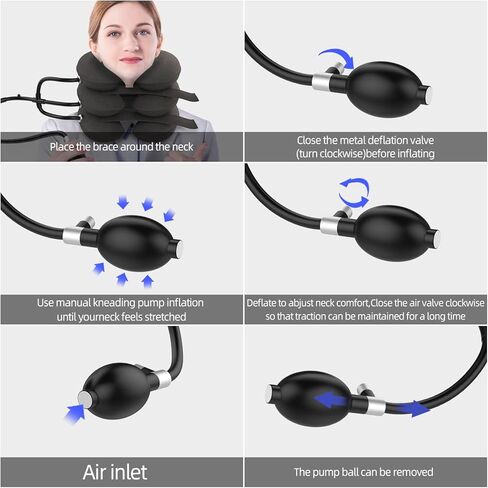 جهاز جر الرقبة العنقي من 4 طبقات لتخفيف آلام الرقبة بشكل فوري، دعامة دعم الرقبة، وسادة جر الرقبة لتخفيف آلام الرقبة والكتف المزمنة، العمود الفقري in Kuwait