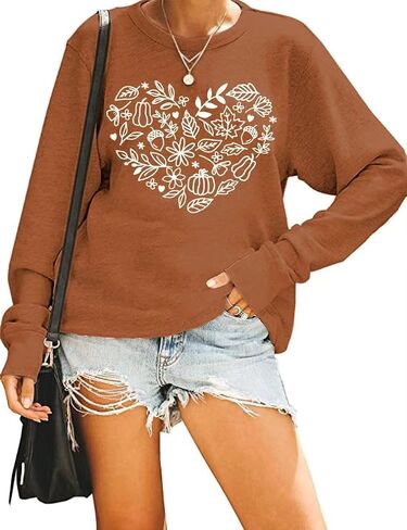 Beopjesk Graphic Printed Sweatshirt for Women Family Christmas Pullover Fall Winter Halloween Thanksgiving Tees Tops in Saudi Arabia