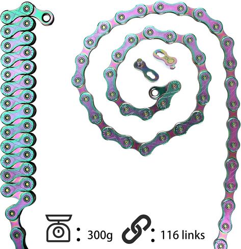 سلسلة دراجة FSC 10 سرعات 116 وصلات، فضي، ذهبي (1/2x11/128 بوصة) متوافق مع 9 سرعات (ذهبي) in Kuwait