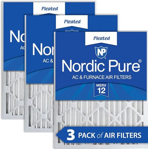 Nordic Pure 16x20x2 (15 1/2 x 19 1/2 x 1 3/4) مطوية MERV 12 مرشحات هواء 3 عبوات in Saudi Arabia