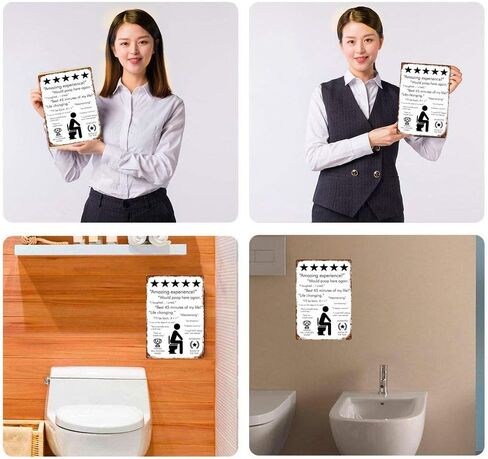 Amazing Toilet Vintage Metal Signs Funny Bathroom Decor For Bar Cafe Pub Home - Would Poop Here Again - Toilet Contest Wall Decoration 11.8 x 7.8 inches in Saudi Arabia