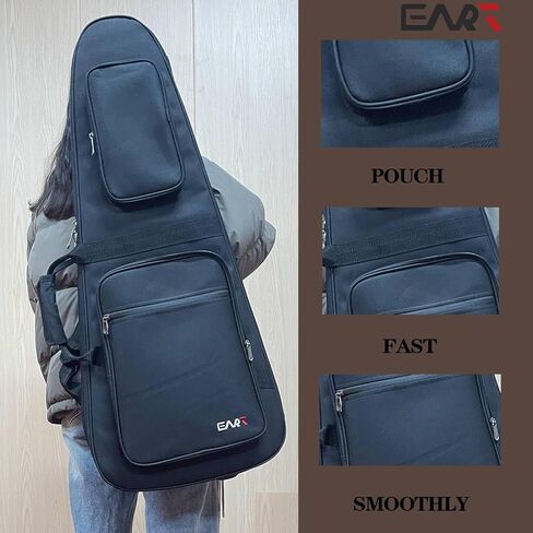 حقيبة جيتار كهربائي بدون رأس مقاس 36 بوصة من إيرت، حقيبة جيتار كهربائي ناعمة من النايلون المقاوم للماء مع حزام كتف مزدوج قابل للتعديل، أسود in Kuwait