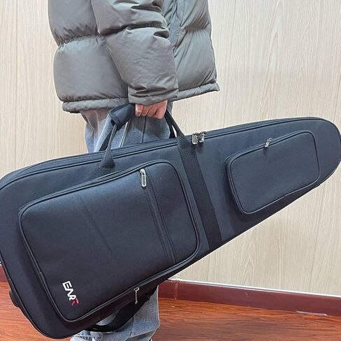 حقيبة جيتار كهربائي بدون رأس مقاس 36 بوصة من إيرت، حقيبة جيتار كهربائي ناعمة من النايلون المقاوم للماء مع حزام كتف مزدوج قابل للتعديل، أسود in Kuwait