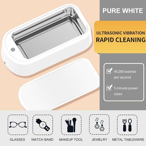 Ultrasonic Jewelry Cleaner, 40W 640ML Portable Household Professional Ultrasonic Cleaner for Glasses, Make-up Brush, Ring, Watch Band, Earrings, Necklaces (Green) in Saudi Arabia