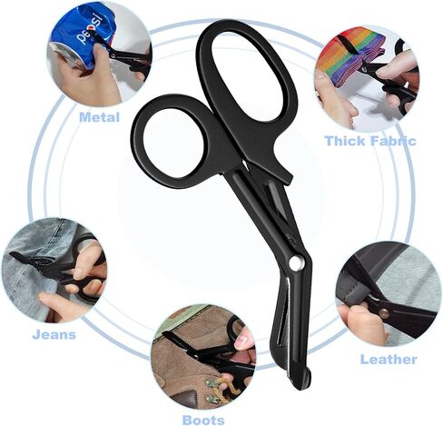 Medical Scissors, OUTLET Trauma Shears, Bandage Scissors, 7.5'' / 6'' Heavy Duty OUTLET Sales Nursing Scissors for Doctors Nurses and EMT Workers with Stainless Steel Blades (2 Pack Black) in Kuwait
