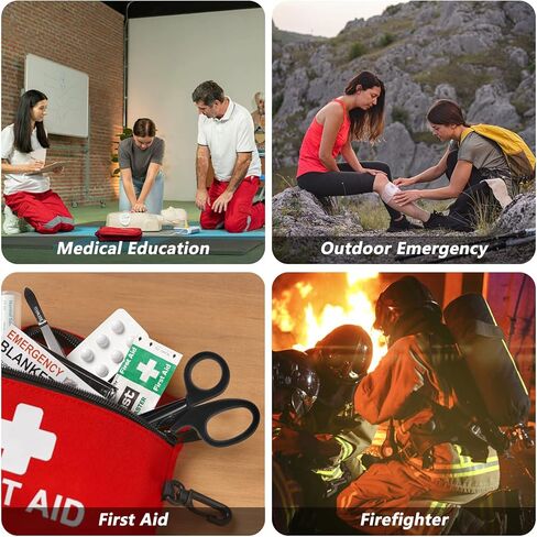 Medical Scissors, OUTLET Trauma Shears, Bandage Scissors, 7.5'' / 6'' Heavy Duty OUTLET Sales Nursing Scissors for Doctors Nurses and EMT Workers with Stainless Steel Blades (2 Pack Black) in Kuwait