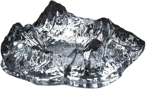 LaSheer Iceburg Glass Ashtray for Cigarettes and Cigars,Indoor Outdoor Cool Ash Tray Tabletop Ashtray,Ashtrays for Smokers, Cigar Ashtray,Home Office Decoration Outside Patio - Transparent in Saudi Arabia